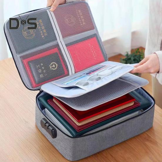 Document Organizer Folio Storage Bag with Handle Zipper Closure Large Capacity Waterproof Envelope File Holder Organizer