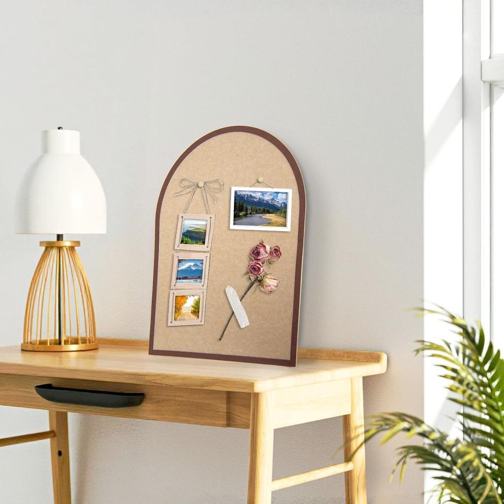Large Cork Board Alternative, 23.6" x 31.5" Arch Felt Bulletin Board with 20 Wooden Pushp & Safe Removable Adhesive Tabs, Display Board for School,