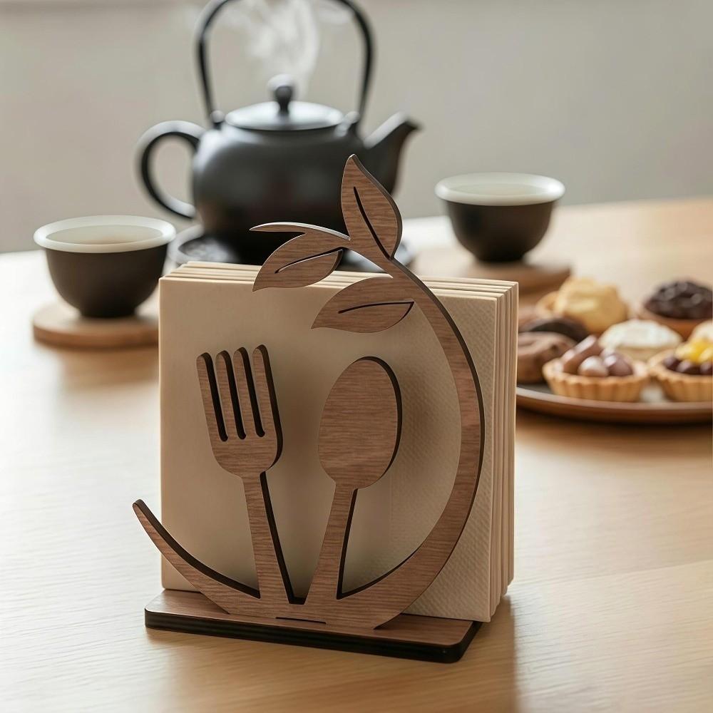 Rustic Paper Towel Rack Farmhouse Style Napkin Stand Vertical Tissue Dispenser Home Restaurant