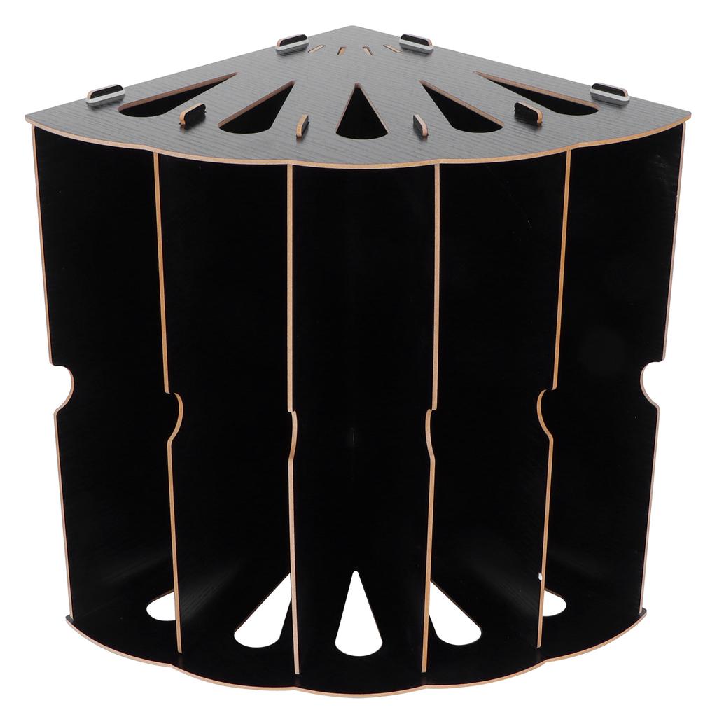 Wooden MultiSlot Storage Rack Office Supplies Desktop File Organizer for Home Office(Black )