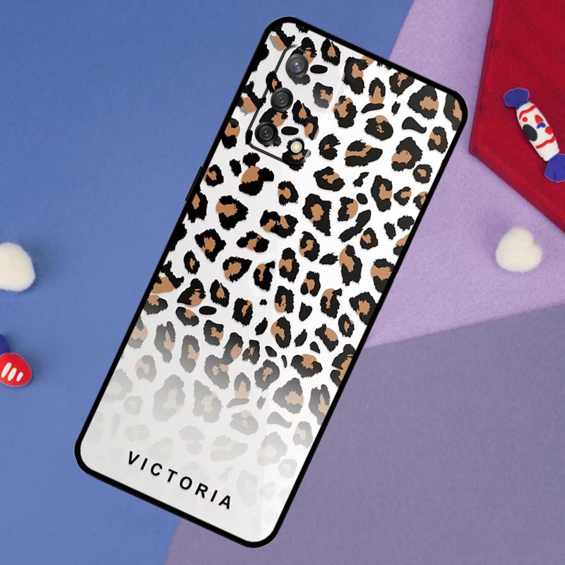 Персонализированный чехол с инициалами, кожаный леопардовый для OPPO A57S A54S A96 A76 A16 A5 A9 A53 A15 A17 A18 A58 A78 A98 A52 A72 A54 A74 A94