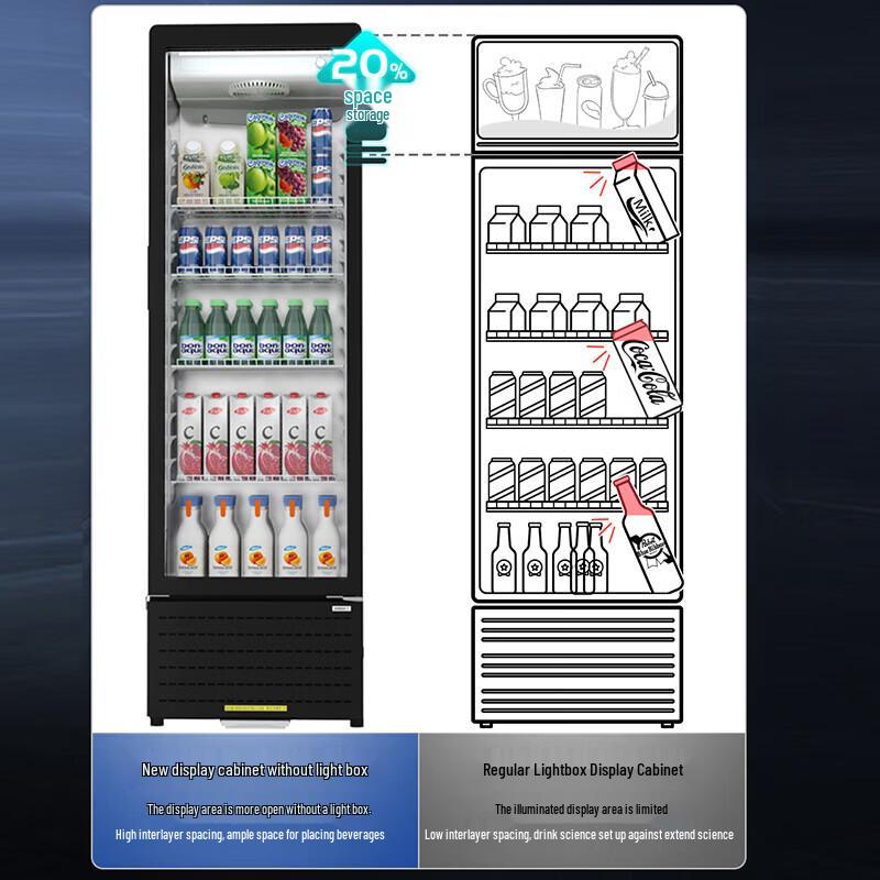 XINGX 347L Commercial Upright Refrigerated Display Cabinet CN plug (adapter included)