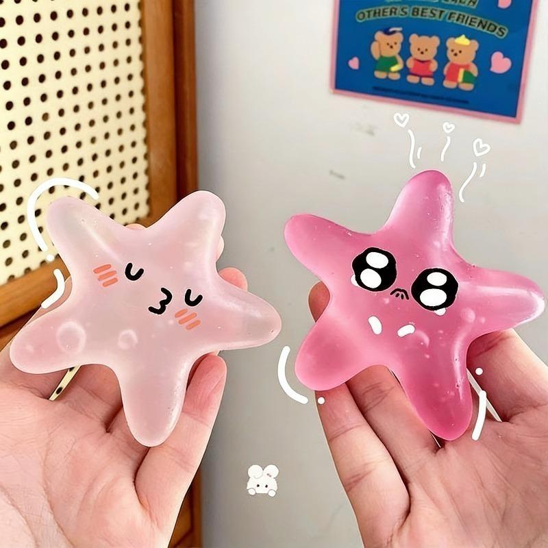 Squishy Color-Changing Starfish Maltose Fidget Toy Soft Stars Sensory Squeeze Toy Anxiety Relief Novelty Decompression Gift
