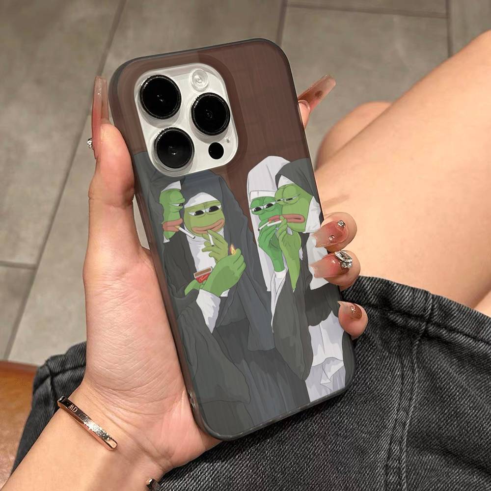 Интернет-мем Пепе Лягушонок Грустный Чехол для Телефона для IPhone 17 16 15 14 Plus 11 12 13 Pro Max Ударопрочная Защита Мягкая Задняя Крышка