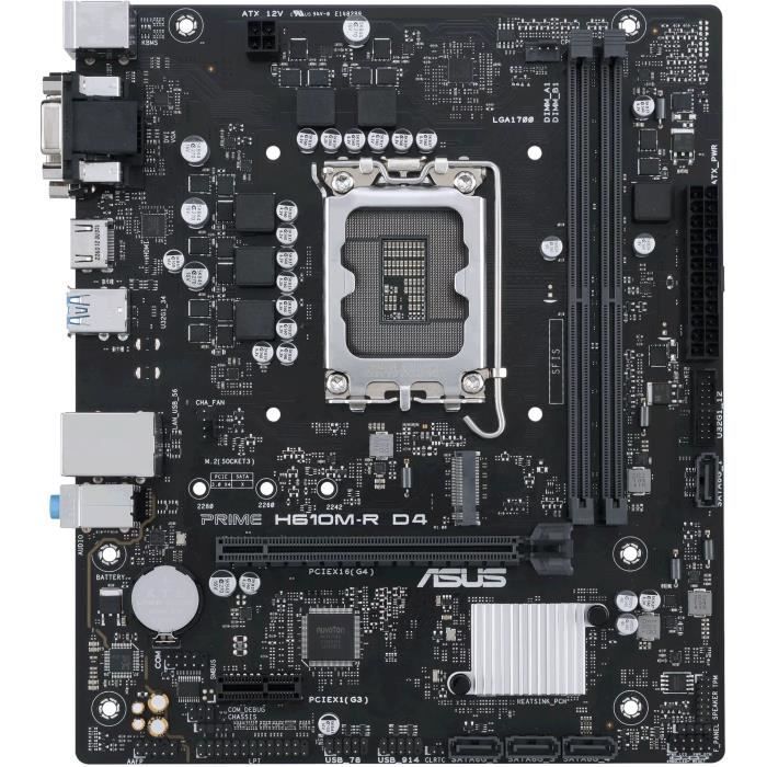Carte Mère - ASUS - PRIME H610M-R D4 - Intel H610 LGA 1700 Micro ATX