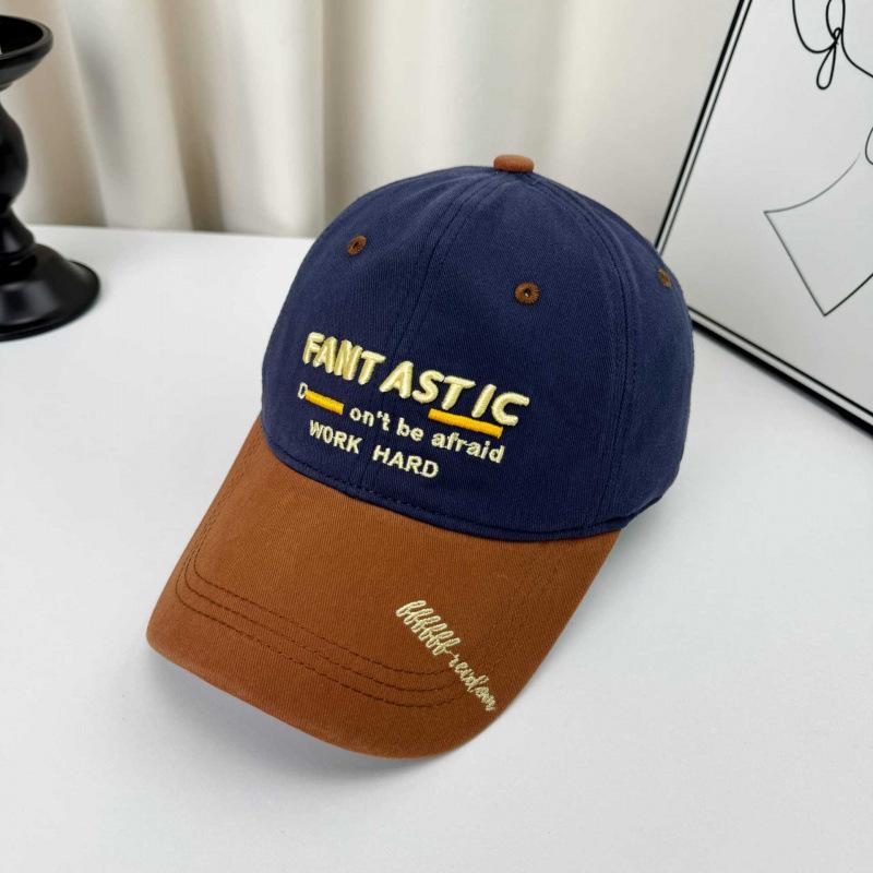 Fashion Hat Street Color Block Embroidered Baseball Cap for Women, FANTASTIC Letter Versatile Casual Baseball Cap, Face-Enhancing Small Sun Hat