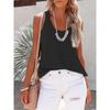 YYFS Women's Fashion Casual Summer Spring Solid Color Print Sleeveless U-Neck Blouses & Shirts