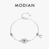 MODIAN 925 Silver Blue Eyes Magnet Bracelet Delicate Adjustable Link Chain For Women Birthday Christmas Jewelry Gift