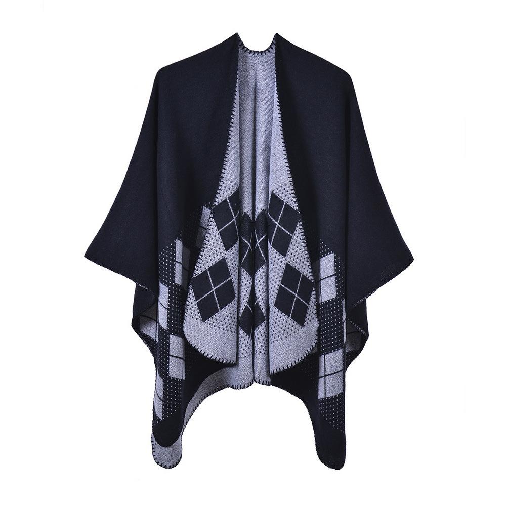 Ponchos Coat Cashmere Scarves Women Winter Warm Shawls And Wraps Pashmina Thick Capes Blanket Femme Scarf