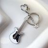 Y2K Black And White Guitar Love Heart Star Key Chain For Women Sweet Cool Trend