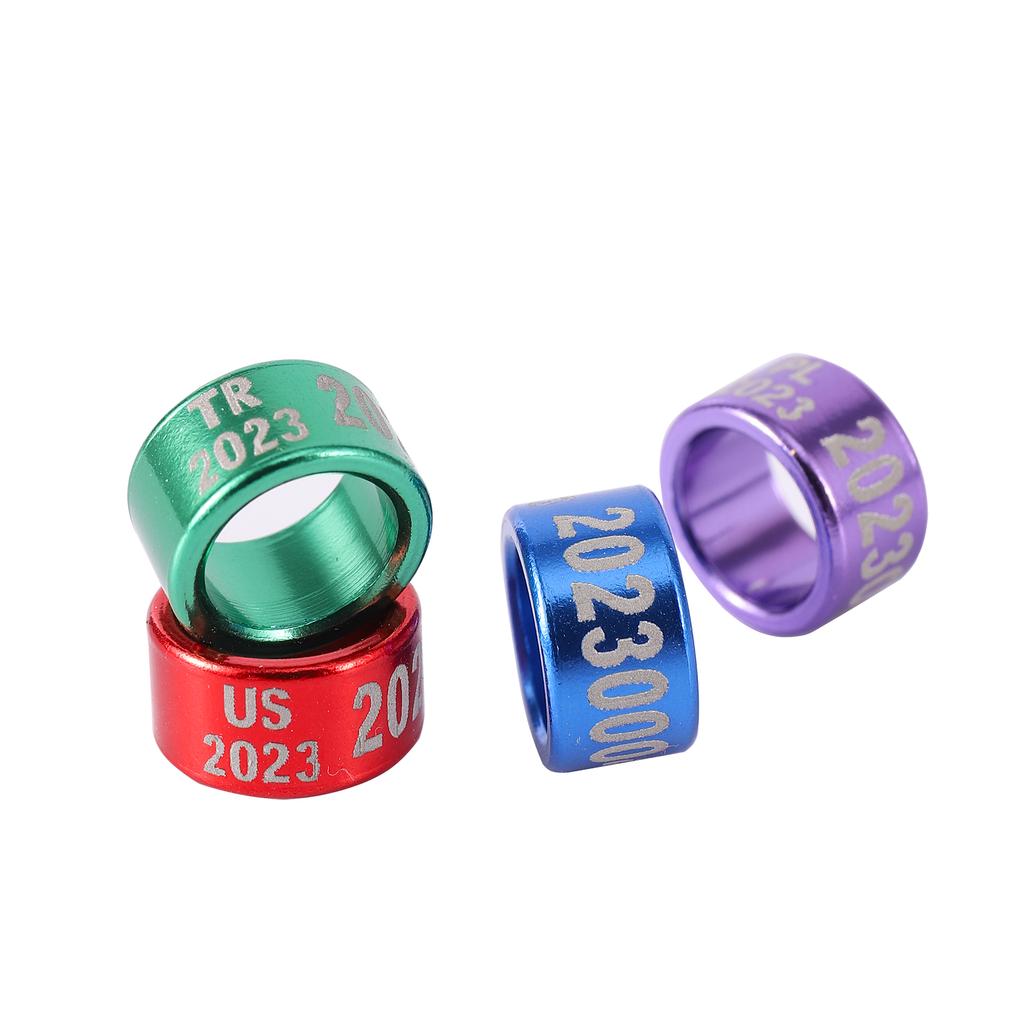 Алюминиевое кольцо для голубиной лапки с настраиваемым внутренним диаметром 8 мм/10 мм. Печать «Код страны + Год + Серийный номер». Кольцо для лапки птицы 30 шт.