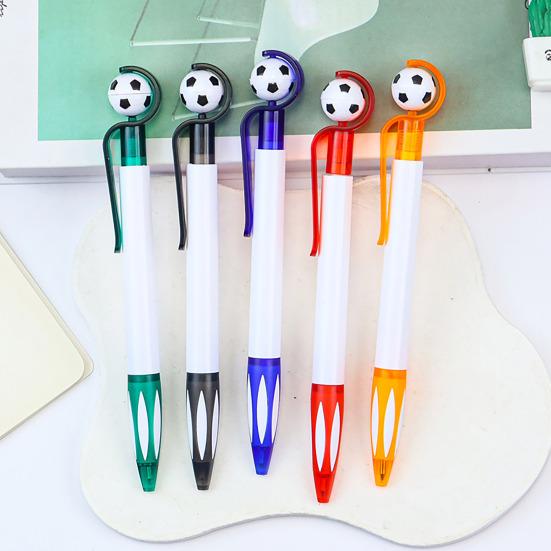 5 Pcs Soccer Rollerball Pens 0.5mm Black Ink Retractable Ballpoint Pens Football Gel Ink Pens for Sports Party Favors Kids Birthday Gifts
