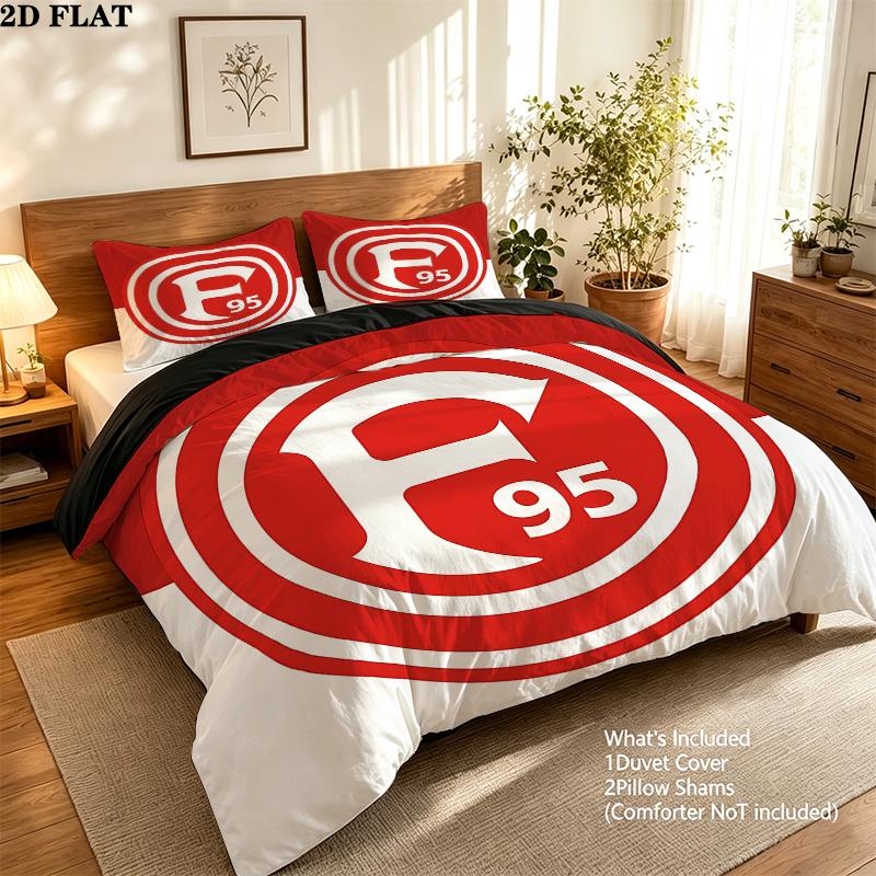 Frankfurt Football Pattern Bedding Quilt Set Quilt Cover Pillowcase Home Birthday Gift(1 * duvet cover + 2 * pillowcase, without core)