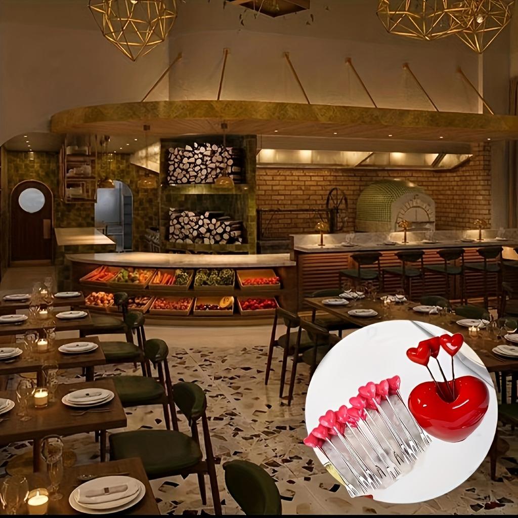 Набор из 10 вилок для фруктов из нержавеющей стали Love, вилок для торта и закусок, идеально подходит для Дня святого Валентина, Рождества и свадебных вечеринок