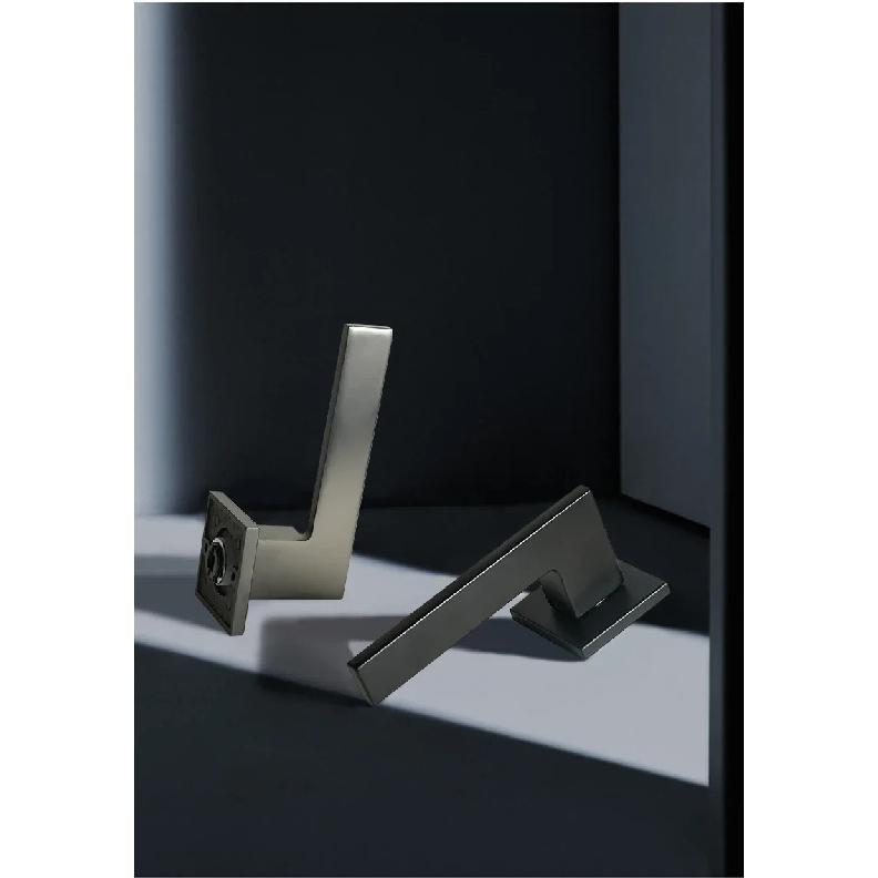 1 set of indoor silent door lock aluminum alloy Nordic minimalist bedroom split wooden door handle lock with key included