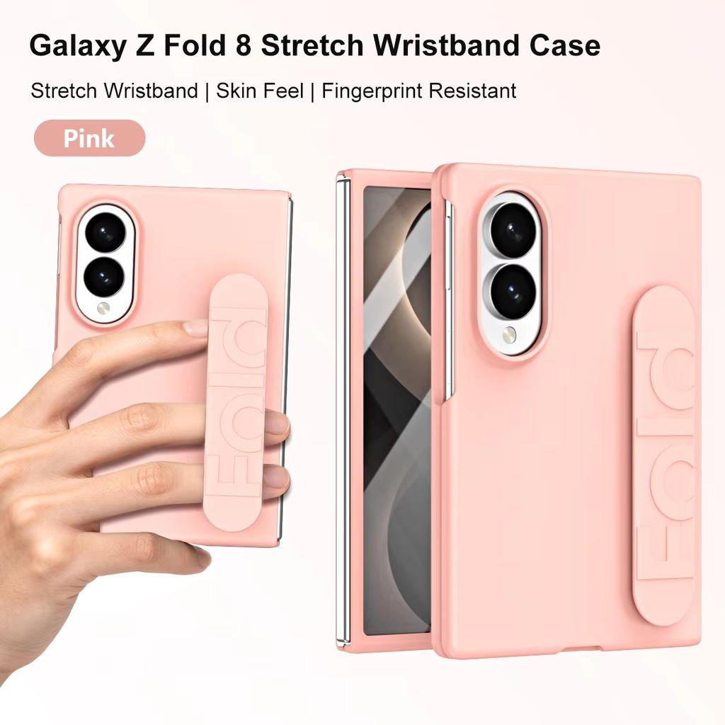 Чехол для телефона Samsung Galaxy Z Fold 8 Силиконовый ремешок на запястье Жесткая крышка Складная Ударопрочная Защита Жесткая крышка Funda Аксессуары