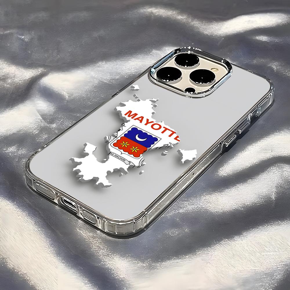 Nation Fllag Mayotte Phone Case For IPhone 17 Pro Max 16 15 14 Pro Max IPhone 13 Pro Max 11 Plus Transparent Cover