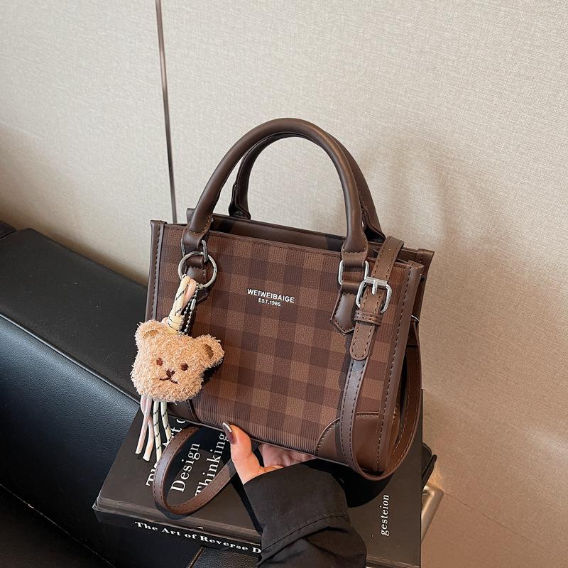 Популярная текстурированная клетчатая портативная сумка-мессенджер новая модная универсальная повседневная маленькая сумка