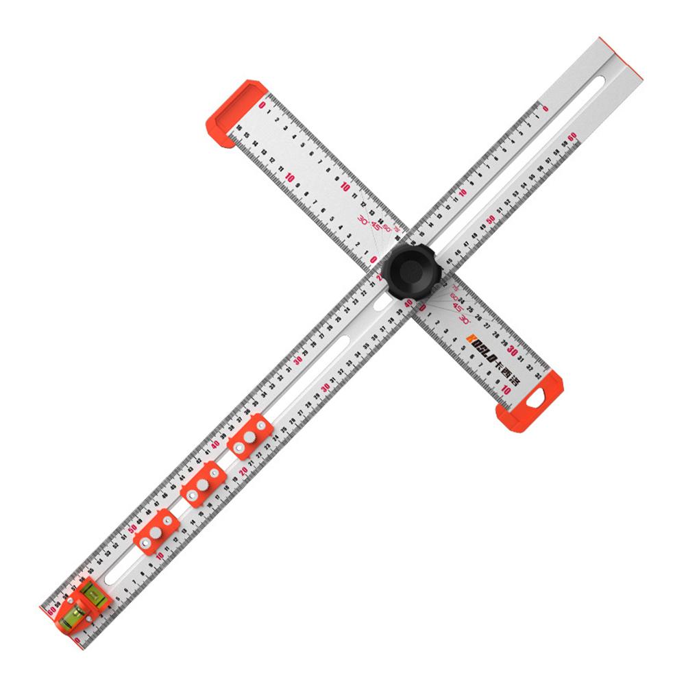 60CM High Precision Angle Ruler Woodworking Scribe Ruler T-type Gauge Tools Crossed-Cut Drawing O9K9
