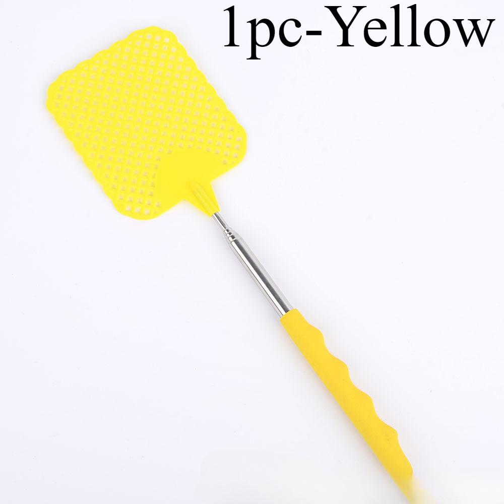 1/2pcsMini Retractable Plastic Fly Swatter; Stainless Steel Non-slip Handle; Summer Mosquito Swatter; Fly Killer For Home Garden