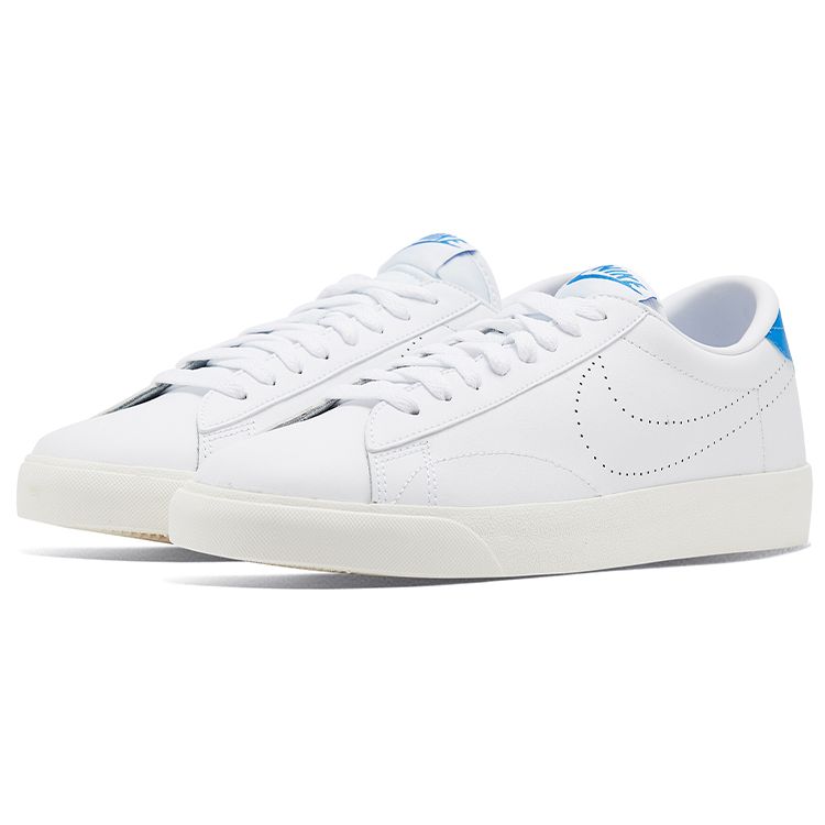 Nike Теннис Классик AC Синтетическая Кожа Нескользящая Амортизация Низкие Кроссовки Мужские Кроссовки Белый Синий 377812-116