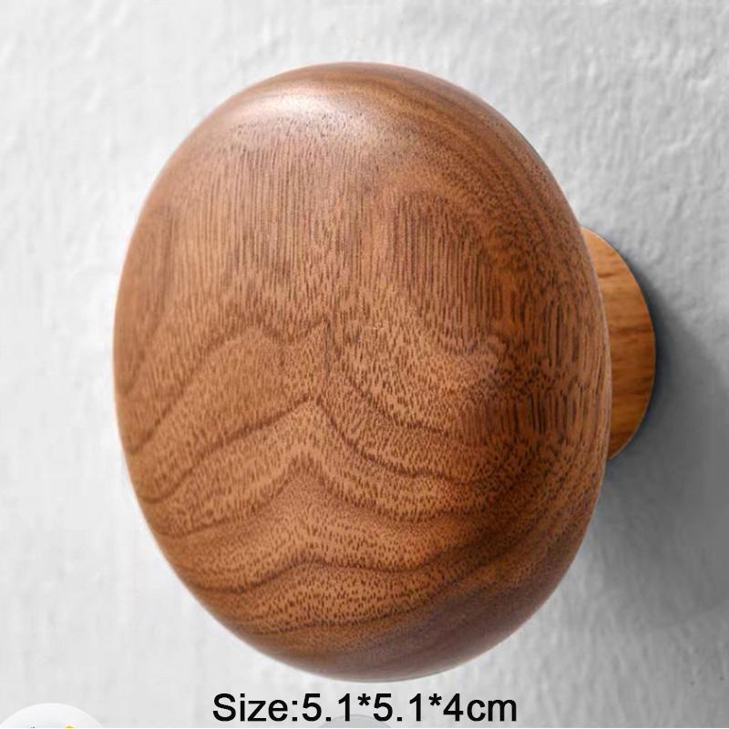 1/4pcs Walnut Wood Hooks Solid Wood Handle Key Clothes Bag Hanger Hook Kitchen Bathroom Robe Coat Towel Organizer Decor Hook
