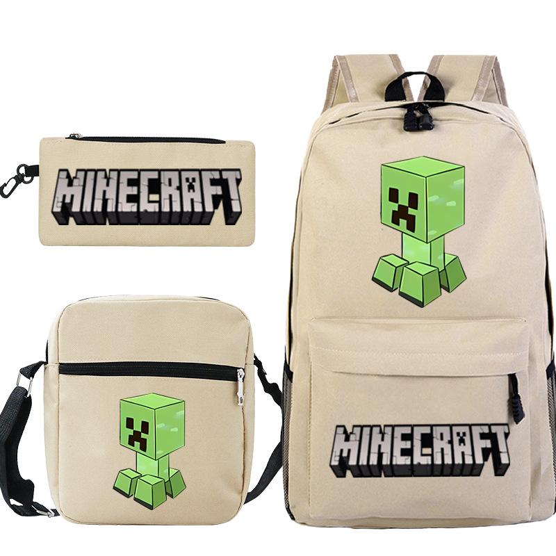 Школьная сумка для детей с принтом Minecraft, сумка через плечо, пенал для канцелярии, набор рюкзаков для студентов