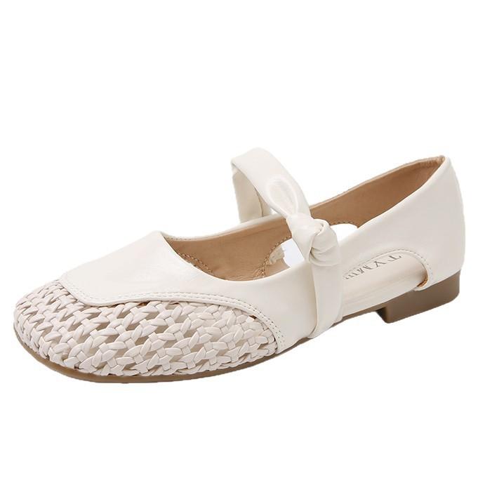 2025 новые женские модные универсальные летние ретро одинарные туфли с круглым носком, римские сандалии, женские полые дышащие сандалии