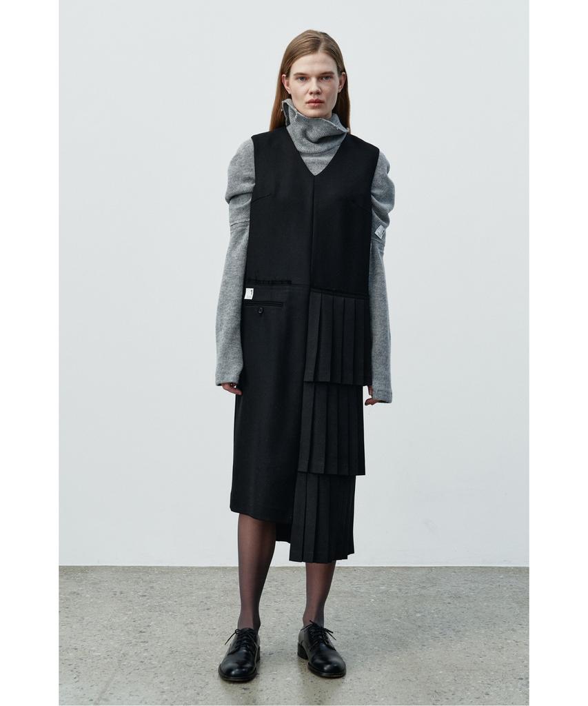 Recorde Pleats Layered Sleeveless Dress Rqdaa25540Bkx