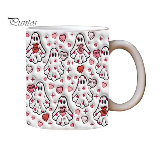 Кофейная кружка на Хэллоуин, керамическая кружка с тыквой, призрачным черепом и ручкой, стакан для сладостей, украшение для домашней вечеринки
