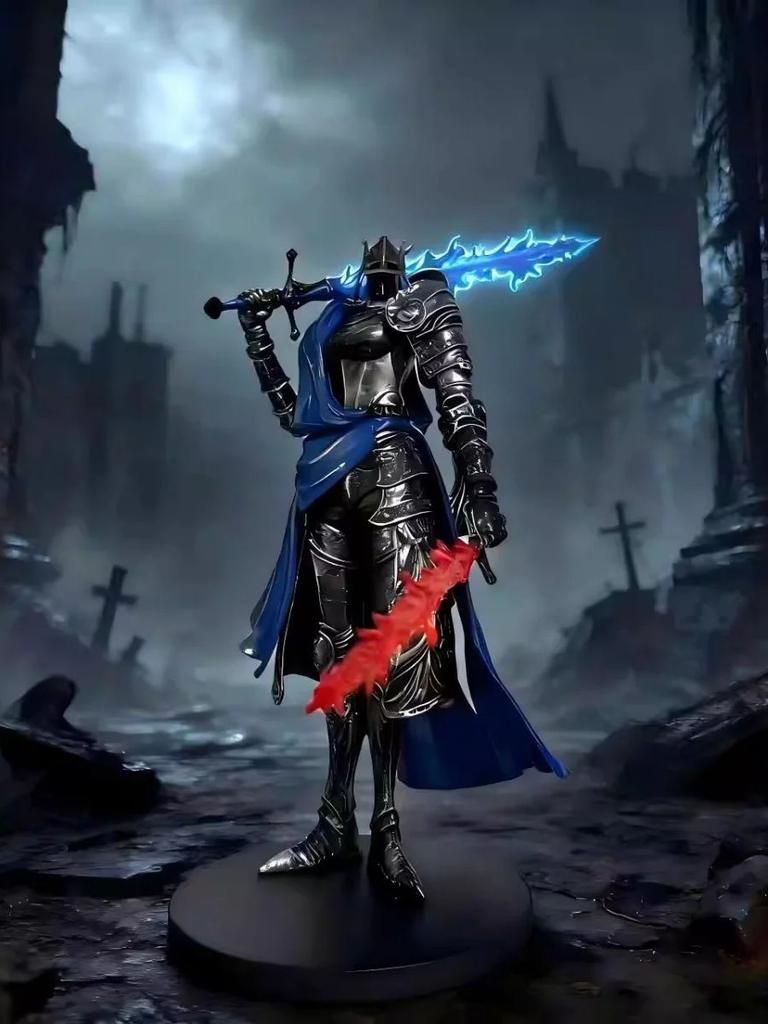 Ring Rellana Twin Moon Knight Action Figure With Miquella's Sword Collectible Statue Desktop Decor For Game Anime Fans