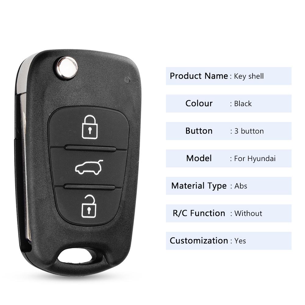 Kia K2 K5 For Hyundai Cerato Picanto 3 Buttons Flip Folding Key Case Car Key Shell Remote Key Shell