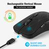 Игровая мышь RGB Bluetooth 5,1, перезаряжаемая беспроводная двухрежимная мышь 2,4 ГГц с USB-приемником, портативная геймерская мышь