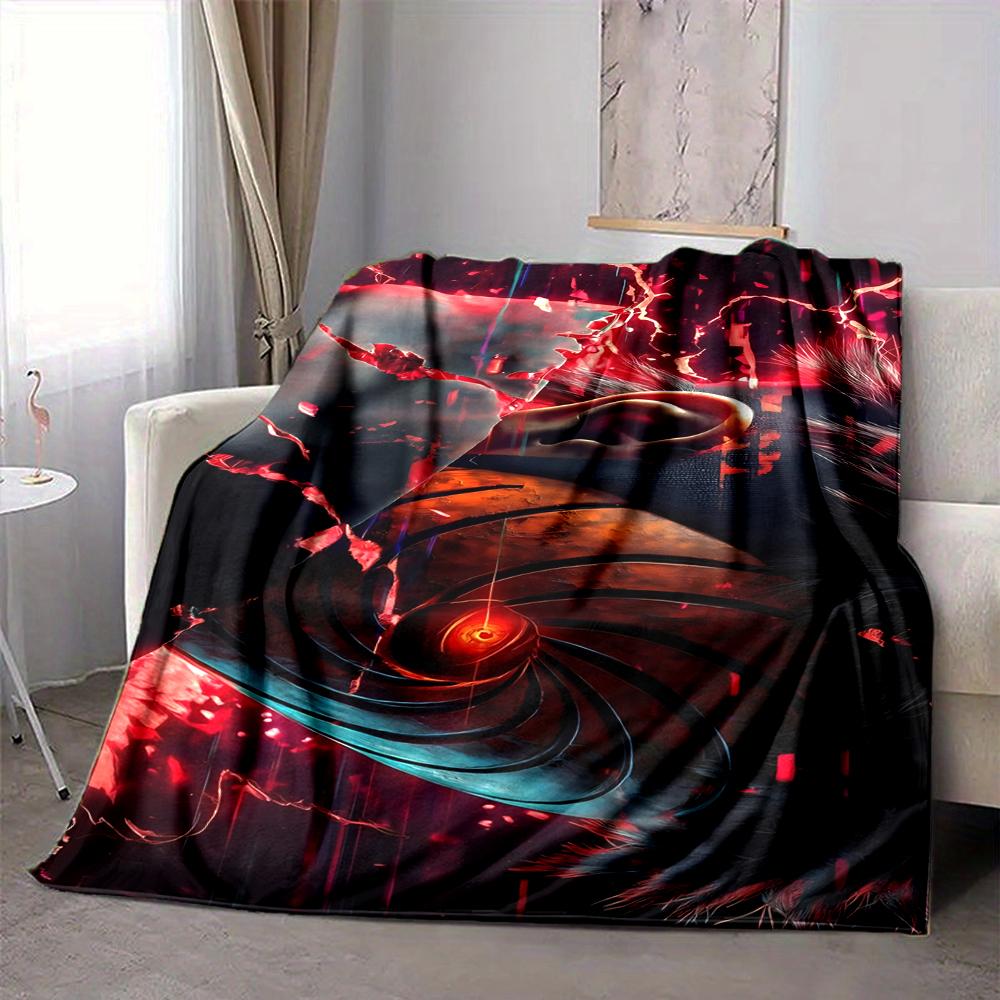 1Pc Powerful Dark Energy Burst Flannel Blanket, Soft And Comfortable, Casual Warm, Camping Travel, Christmas, Halloween Xmas Gift S1406