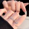 Elegant Copper Geometric Design Adjustable Open Ring For Women Couples Fashion