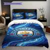 Manchester City Emblem Three-piece set (1 * duvet cover + 2 * pillowcase, without core) 2DFlat Duvet cover and pillowcase Christmas birthday gift
