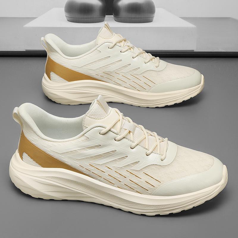 Мужская спортивная обувь на шнуровке, белая и черная, повседневная обувь для ходьбы, теннисная обувь, для работы, для спортзала, удобная, легкая, сетчатая, с мягкой подошвой