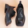 Новые туфли дерби с квадратным носком, мужские, деловые, повседневные, ретро, оригинальный нишевый дизайн, толстая подошва, увеличение роста, модные маленькие кожаные туфли