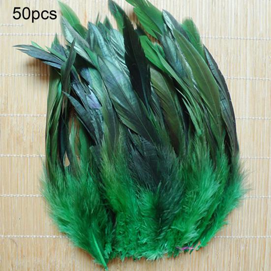 50Pcs 13-20cm Natural Cock Rooster Tail Feathers for DIY Clothes Decor