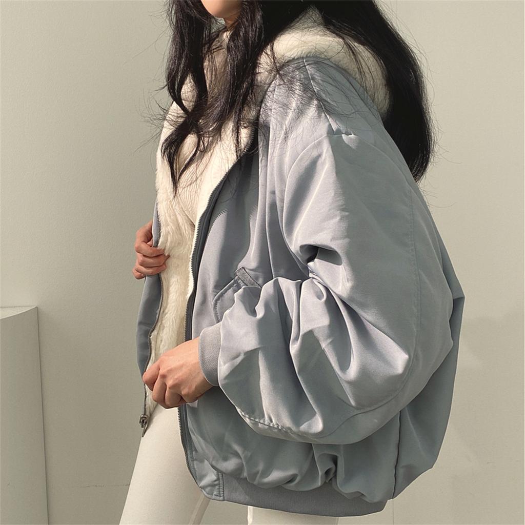 Куртки для женщин, толстые теплые парки, большие двухсторонние пальто с капюшоном, модные повседневные свободные куртки на молнии, пальто