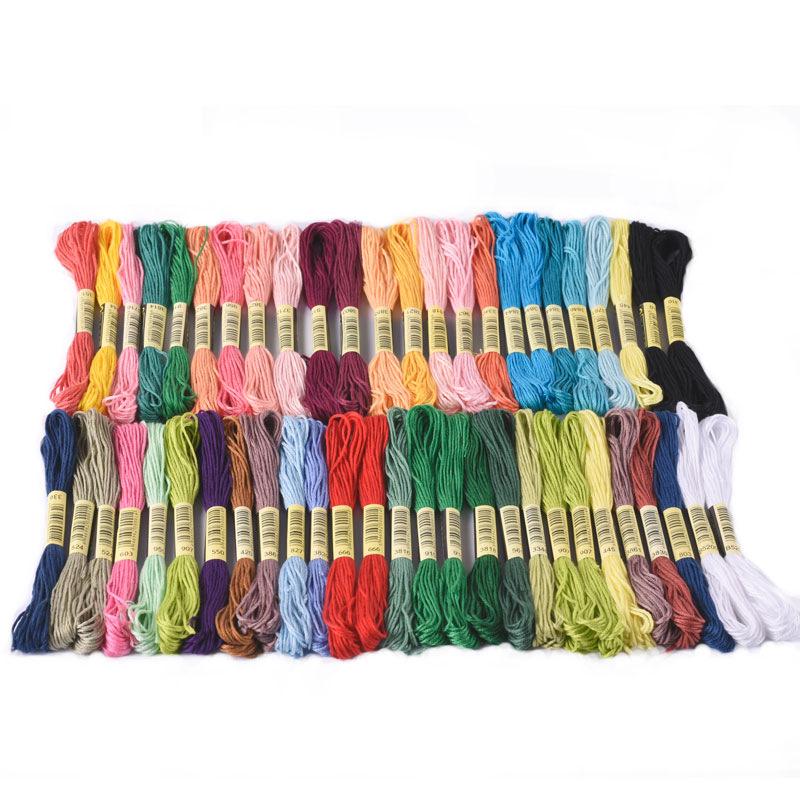 "Eco-Cotton Embroidery Thread: 100 Colors, Single Standard Braided for DIY Cross Stitch"