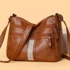 Crossbody Bag Soft Leather Shoulder Bag Retro Simple Fashion Large Capacity Multi-pocket Bag for Women