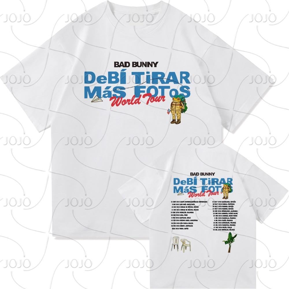 Футболка Bad Bunny DTMF World Tour 2025-2026 Мужская/женская одежда Винтажная Харадзюку Быстросохнущая одежда Хип-хоп футболки для фанатов Подарок