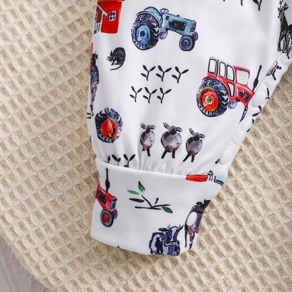 Комбинезон для новорожденного мальчика с длинными рукавами и принтом коровы