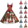 Women's Fashion Christmas  Printed Sexy Strapless Gothic Cocktail Dress Punk, Vintage Dress.