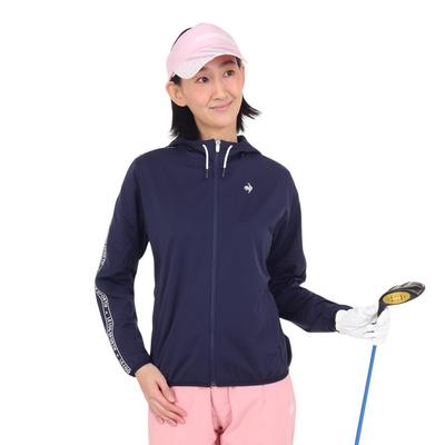 Coq Sportif Blouson Full water light rain облегченный гольф QGWXJK01 NV00 S [Le Golf] [Stretch Forcer] молния, водоотталкивающий, совместимый, ветрозащитный, женский