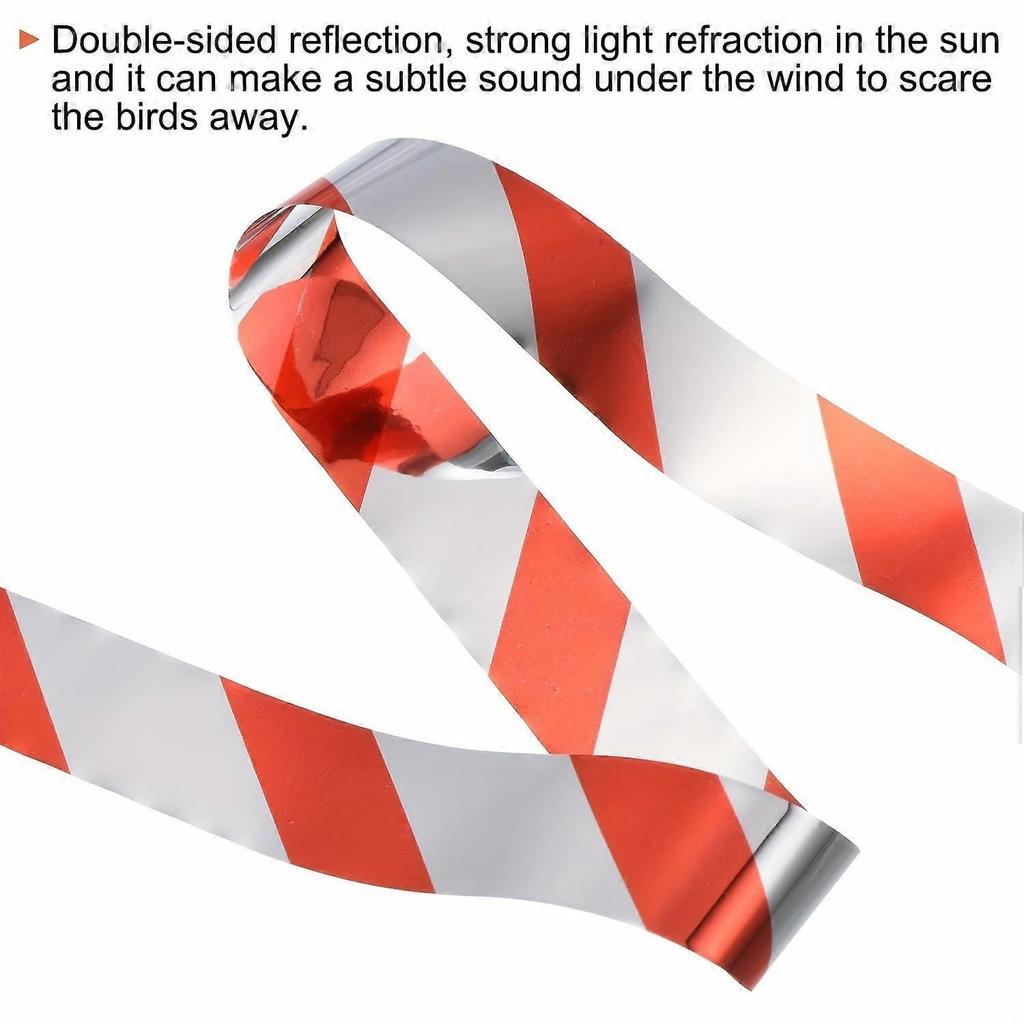 Green 3pcBird Reflective Scare Tape, PET Double Sided Repelling Ribbon Keep Away Bird For Garden Far