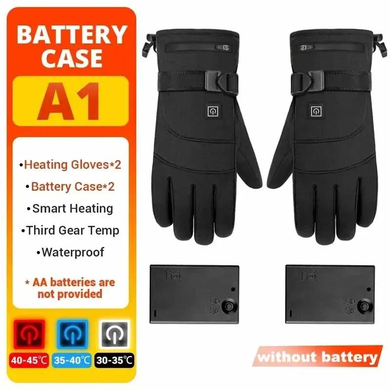 1 Pair Warm Cycling Gloves Motorcycle Heated Gloves Heated Ski Gloves Fishing Camping Mittens Winter Outdoor Accessories