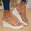 Ladies Shoes 2024 High Quality Buckle Strap Women's Sandals Fashion Crystal Dress Sandals Women New Peep Toe Platform Sandals