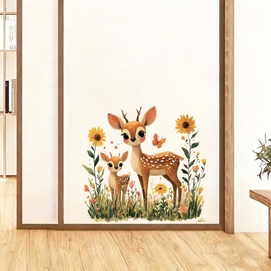 Cartoon Wall Stickers Cute Animals Wall Decal Elephant Bear Cat PVC Mural Art for Baby Nursery Kids Bedroom Playroom Classroom Wall